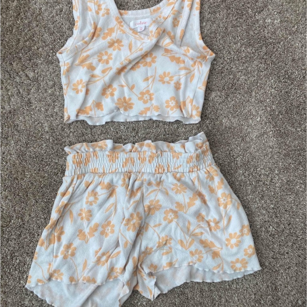 Floral Crop Top and Shorts Set